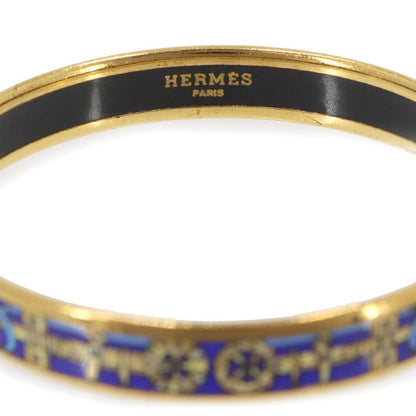 Hermes Enamel PM Bangle Bracelet Blue Gold Email PM — view 3