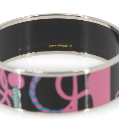Hermes Enamel GM Bangle Bracelet Black Silver Email GM — view 5