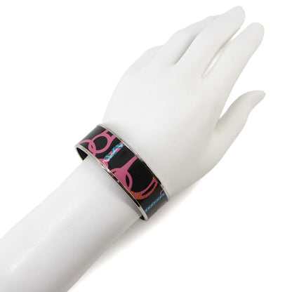 Hermes Enamel GM Bangle Bracelet Black Silver Email GM — view 6