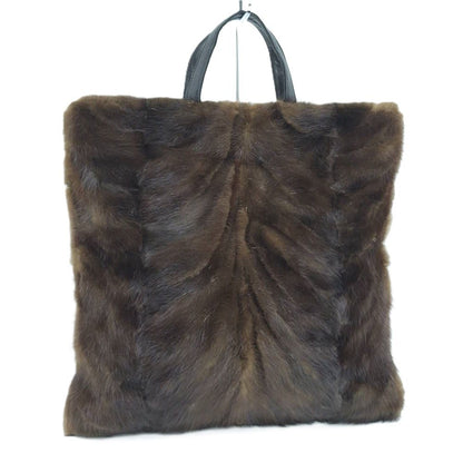 Loewe Fur Handbag Leather Brown Black