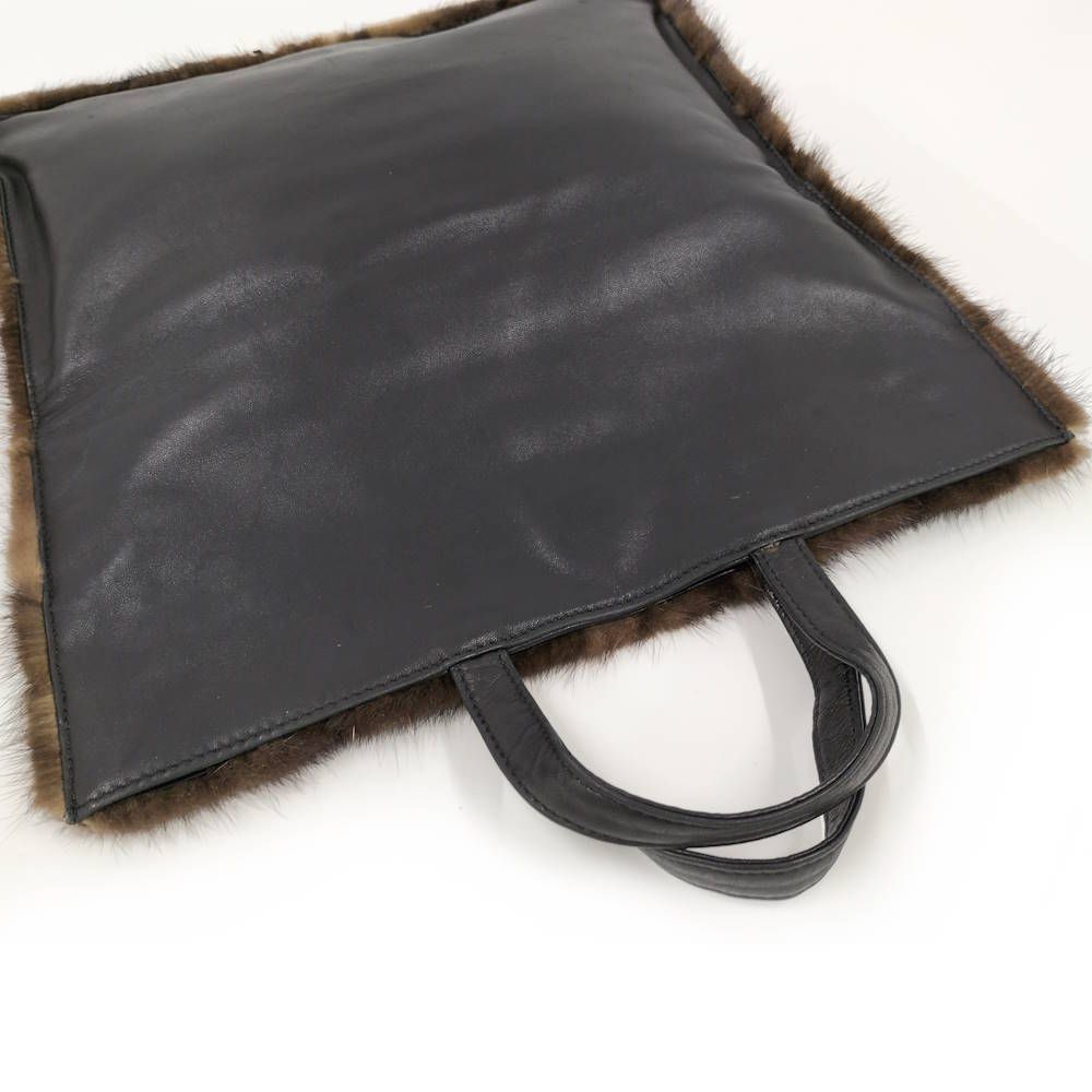 Loewe Fur Handbag Leather Brown Black — view 6