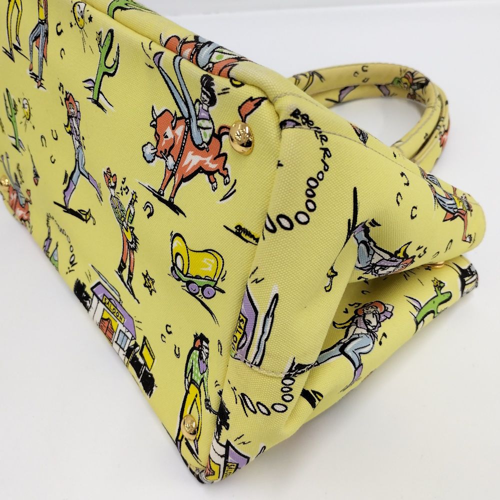 Prada Canapa Western Pattern Tote Bag — view 3
