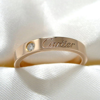 Cartier Engraved Wedding Ring Pink Gold