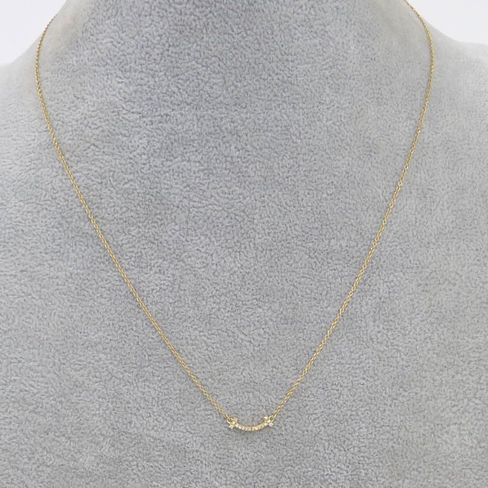 Tiffany & Co Tiffany T Smile Mini Diamond Necklace Yellow Gold — view 7