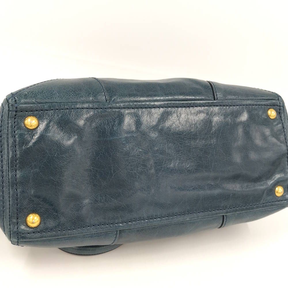 Prada Leather 2-Way Handbag Indigo — view 6