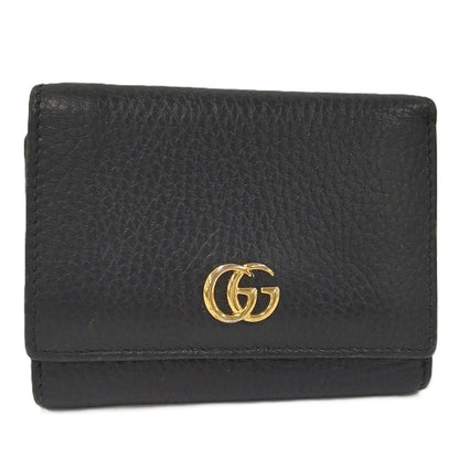 Gucci Trifold Wallet GG Marmont Leather Black