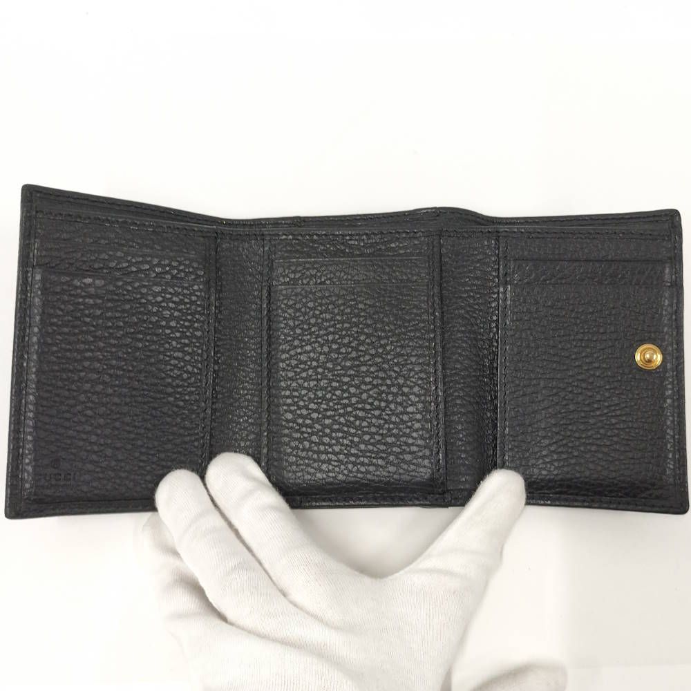 Gucci Trifold Wallet GG Marmont Leather Black — view 2