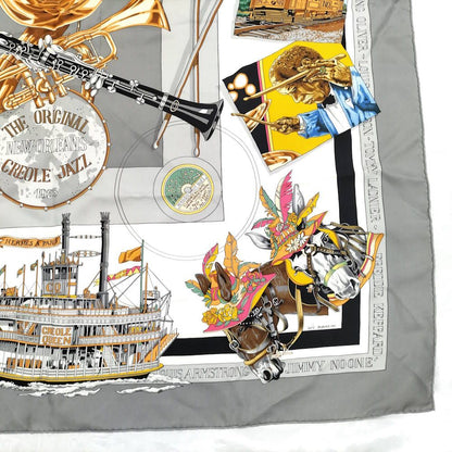 Hermes Large Scarf Carre 90 the Original New Orleans Creole Jazz Silk — view 6