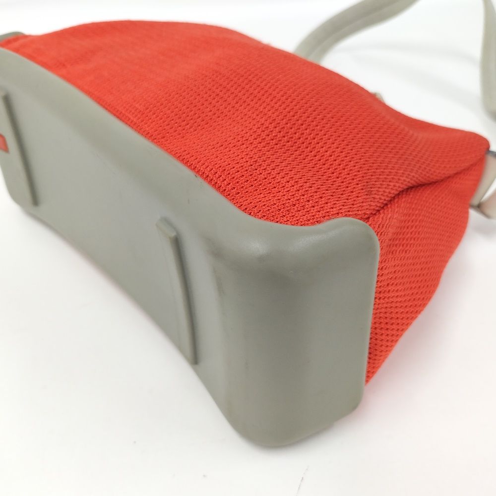 Prada Sports Shoulder Bag Mesh Cloth Rubber Orange — view 3