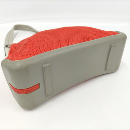 Prada Sports Shoulder Bag Mesh Cloth Rubber Orange — view 4