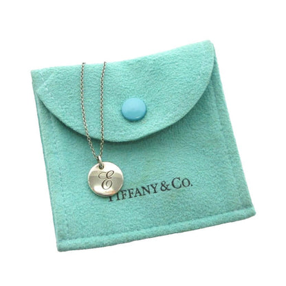 Tiffany & Co Notes Letter Disc Necklace Silver Colored — view 8