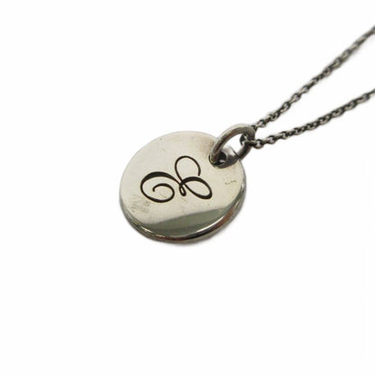 Tiffany & Co Notes Letter Disc Necklace Silver Colored