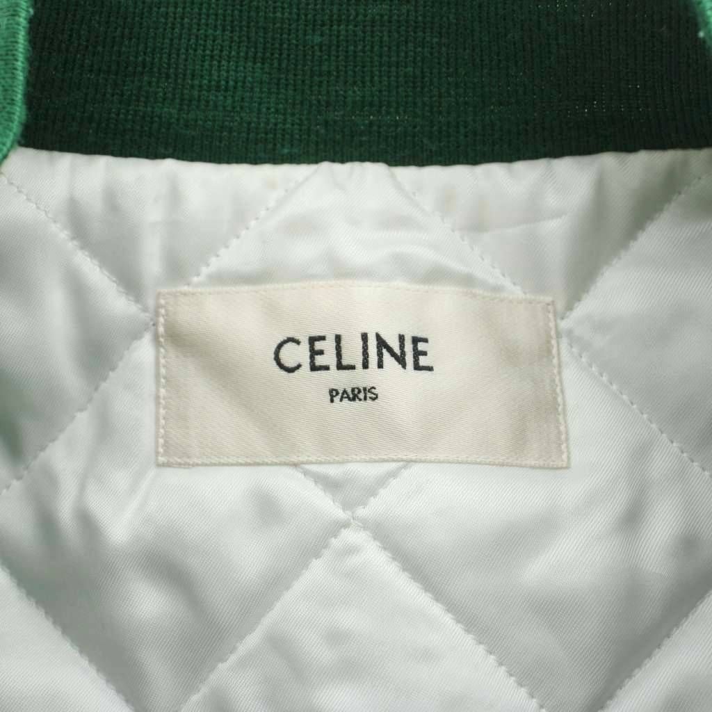 Celine Varsity Jacket Stadium Jumper Nylon Logo Switch Green 38 — view 4