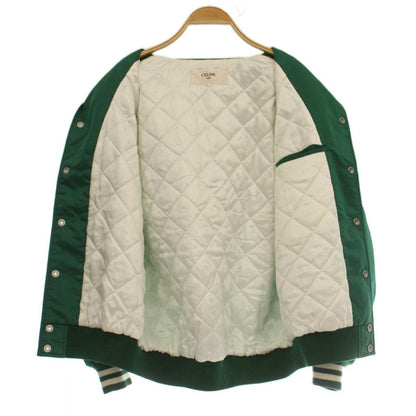 Celine Varsity Jacket Stadium Jumper Nylon Logo Switch Green 38 — view 3