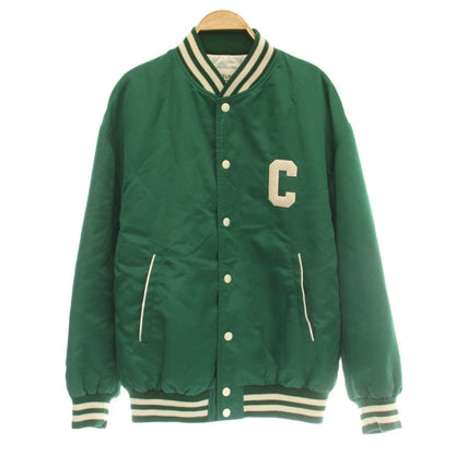 Celine Varsity Jacket Stadium Jumper Nylon Logo Switch Green 38