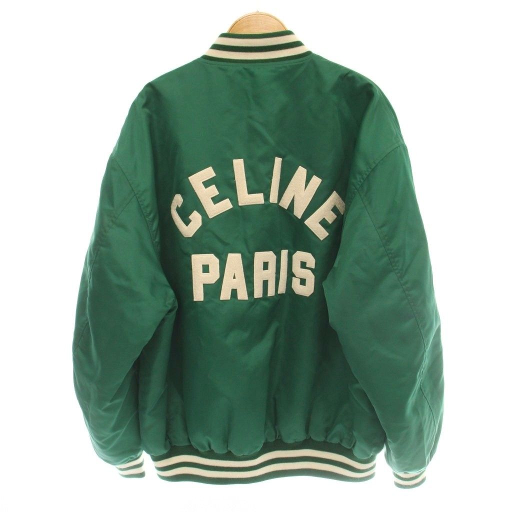 Celine Varsity Jacket Stadium Jumper Nylon Logo Switch Green 38 — view 2