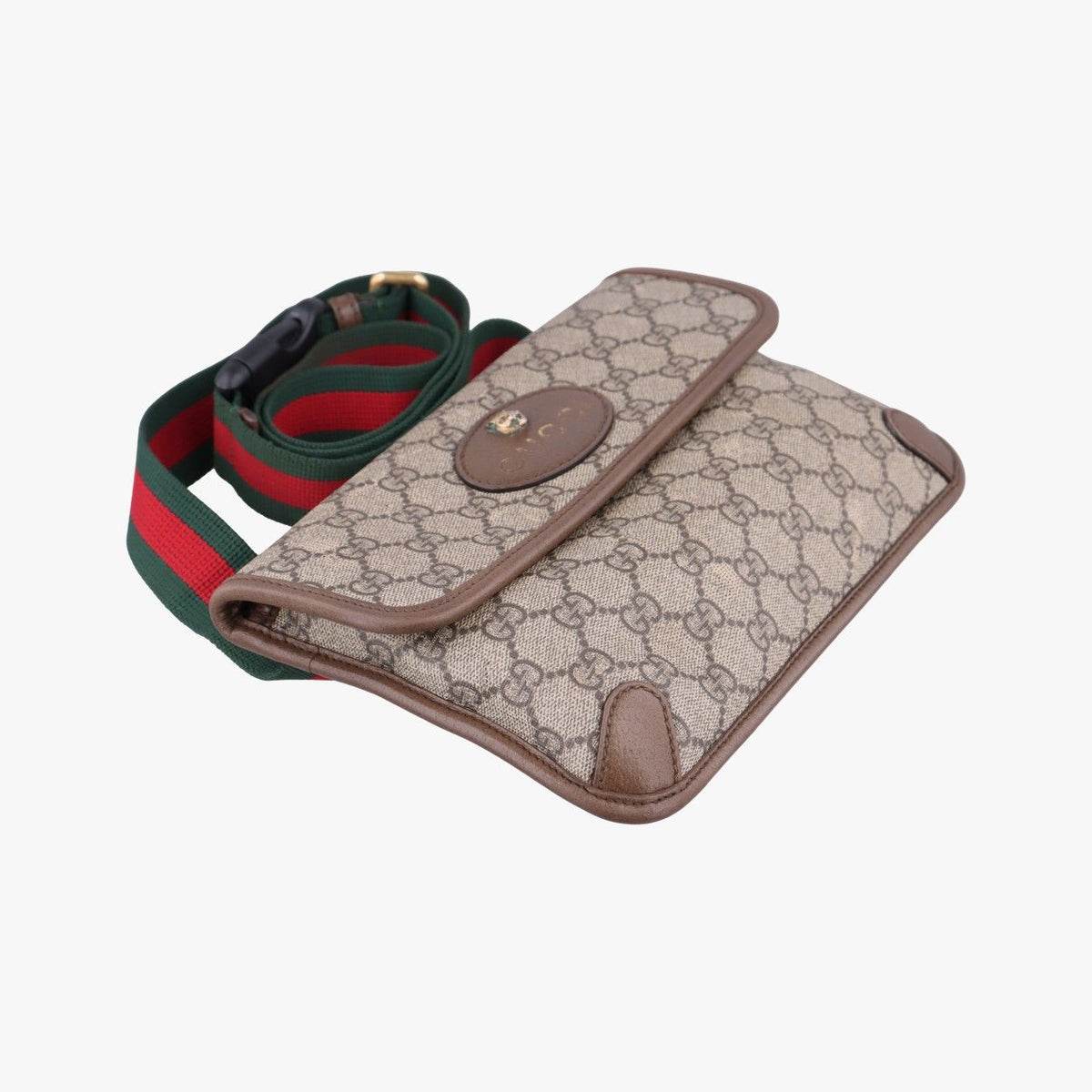 Gucci Neo Vintage GG Supreme Beige Brown Leather Handbag — view 5