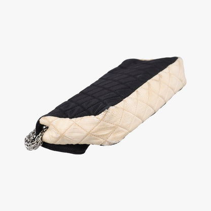 Chanel Quilted 2.55 Black Beige Fabric Handbag — view 7