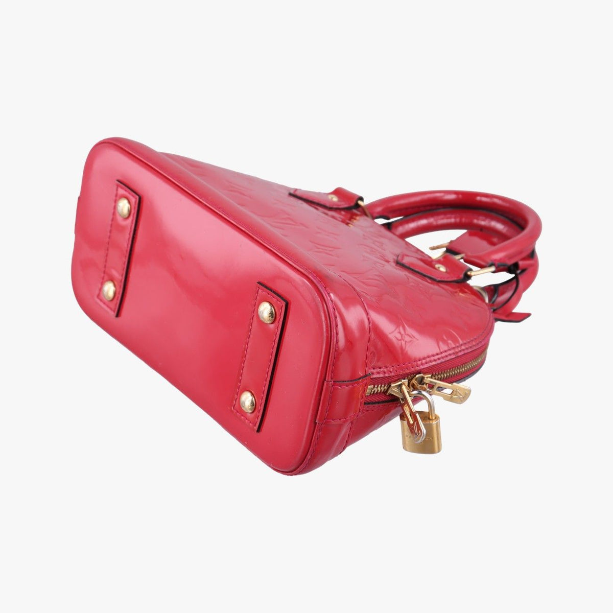 Louis Vuitton Alma BB Pomme D'amour Vernis Handbag — view 6
