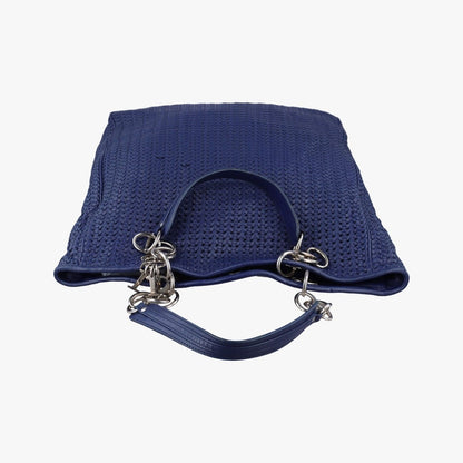 Dior Soft Lady Intrecciato Tote Bag Navy Lambskin — view 8