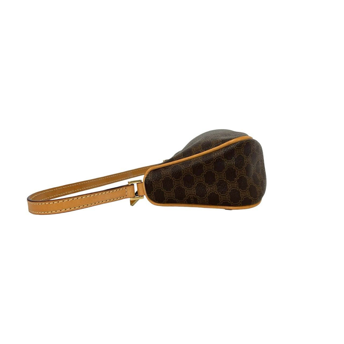 Celine Macadam Blason Triomphe Pattern Leather Mini Shoulder Bag Brown — view 5