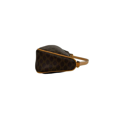 Celine Macadam Blason Triomphe Pattern Leather Mini Shoulder Bag Brown — view 6