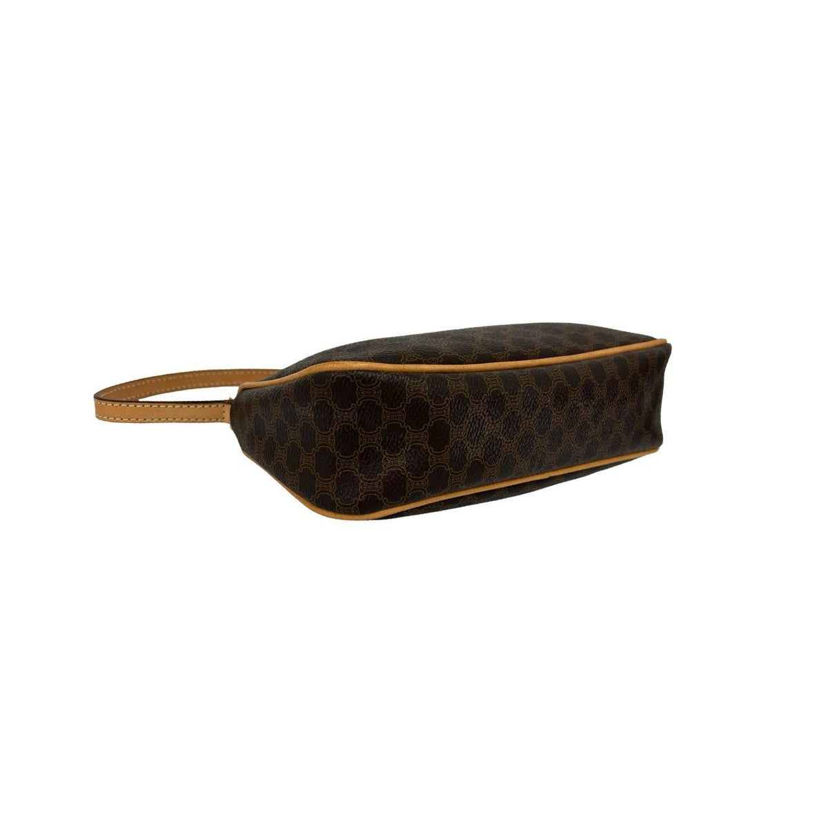 Celine Macadam Blason Triomphe Pattern Leather Mini Shoulder Bag Brown — view 7