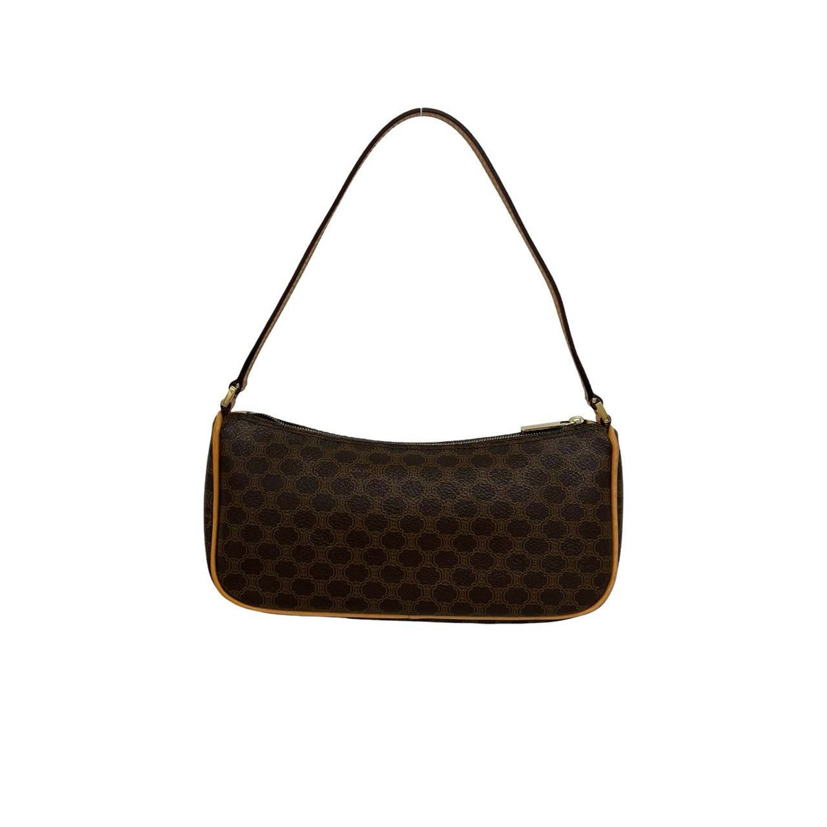 Celine Macadam Blason Triomphe Pattern Leather Mini Shoulder Bag Brown — view 3
