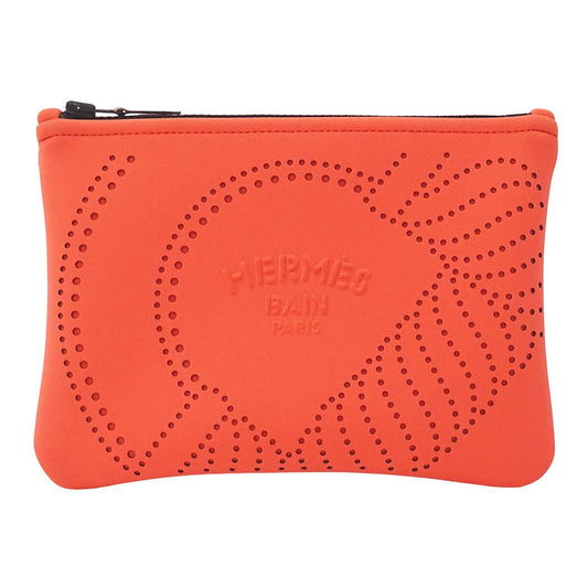 Hermes Pouch Neobain Kanoe PM Polyamide Orange Case Multi Logo