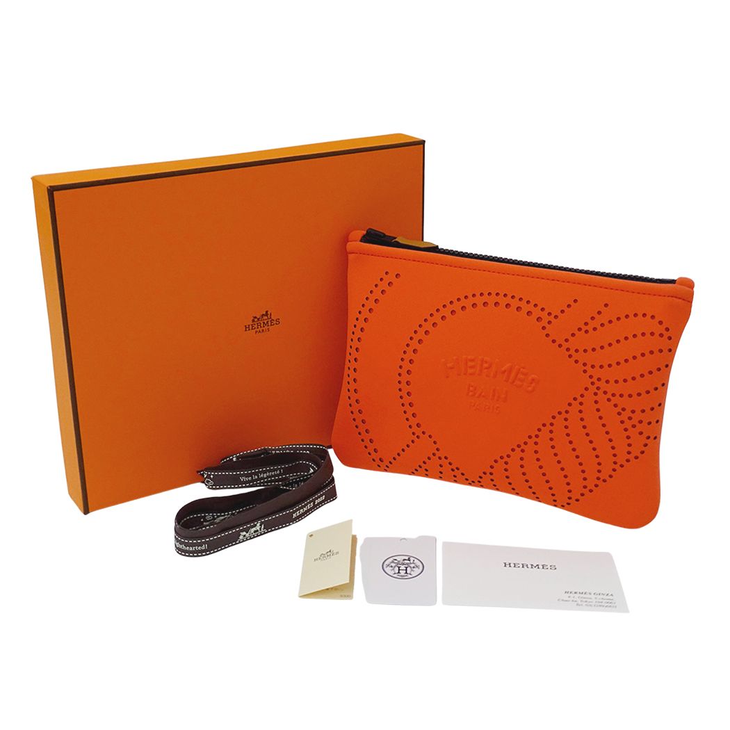 Hermes Pouch Neobain Kanoe PM Polyamide Orange Case Multi Logo — view 6