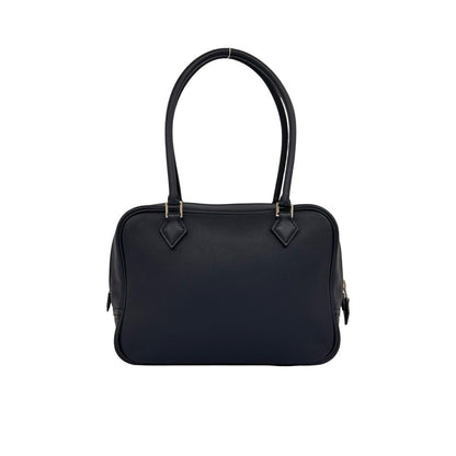 Hermes Plume 20 Swift Leather Mini Boston Bag Bleu Nuit Navy — view 3