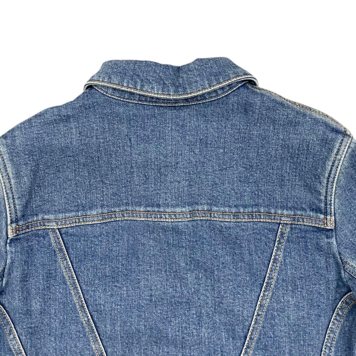 Louis Vuitton Denim Jacket Zip Up FF Monogram Logo Patch Blue Orange 40 — view 5