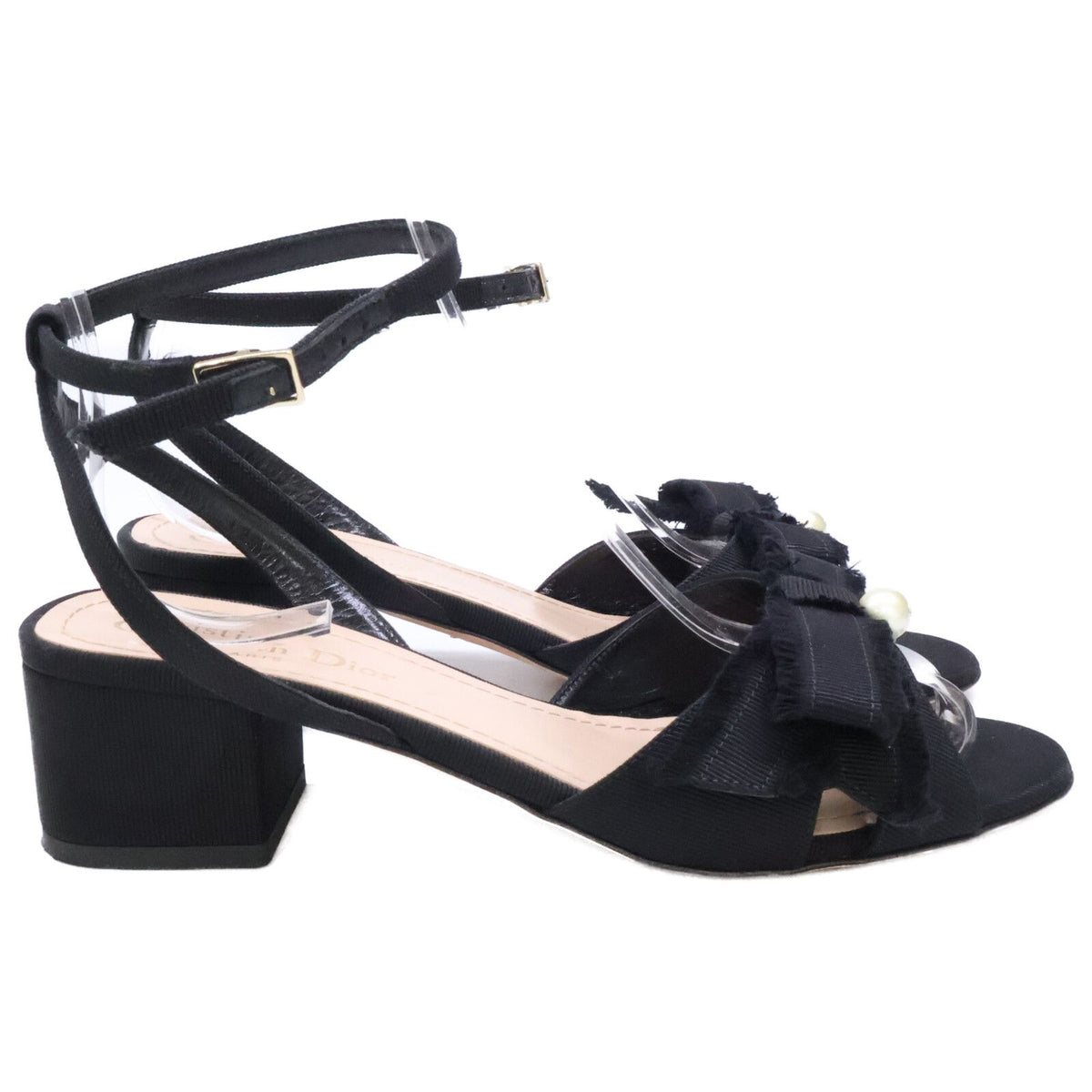 Dior Adiorable CD Pearl Ribbon Motif Ankle Strap Sandals — view 4