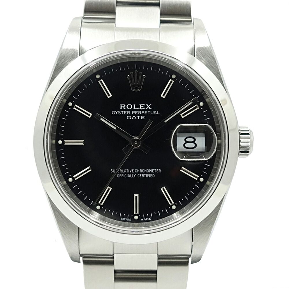 Rolex Oyster Perpetual Date 34 SS Black Dial