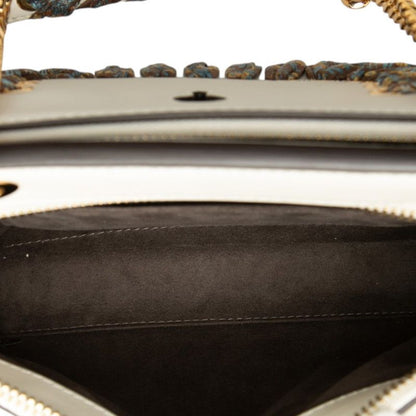 Fendi Com Click Chain Shoulder Bag White Leather — view 4