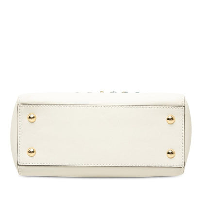 Fendi Com Click Chain Shoulder Bag White Leather — view 3