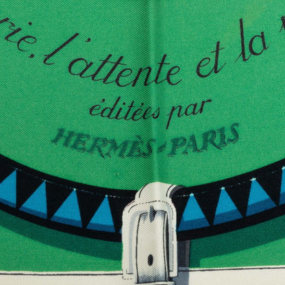 Hermes Carre 90 Equestrian Couvertures Et Tenues de Jour Scarf Green Multicolor — view 3