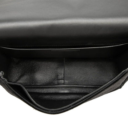 Saint Laurent YSL Logo Crossbody Shoulder Bag Black Velour Leather — view 4