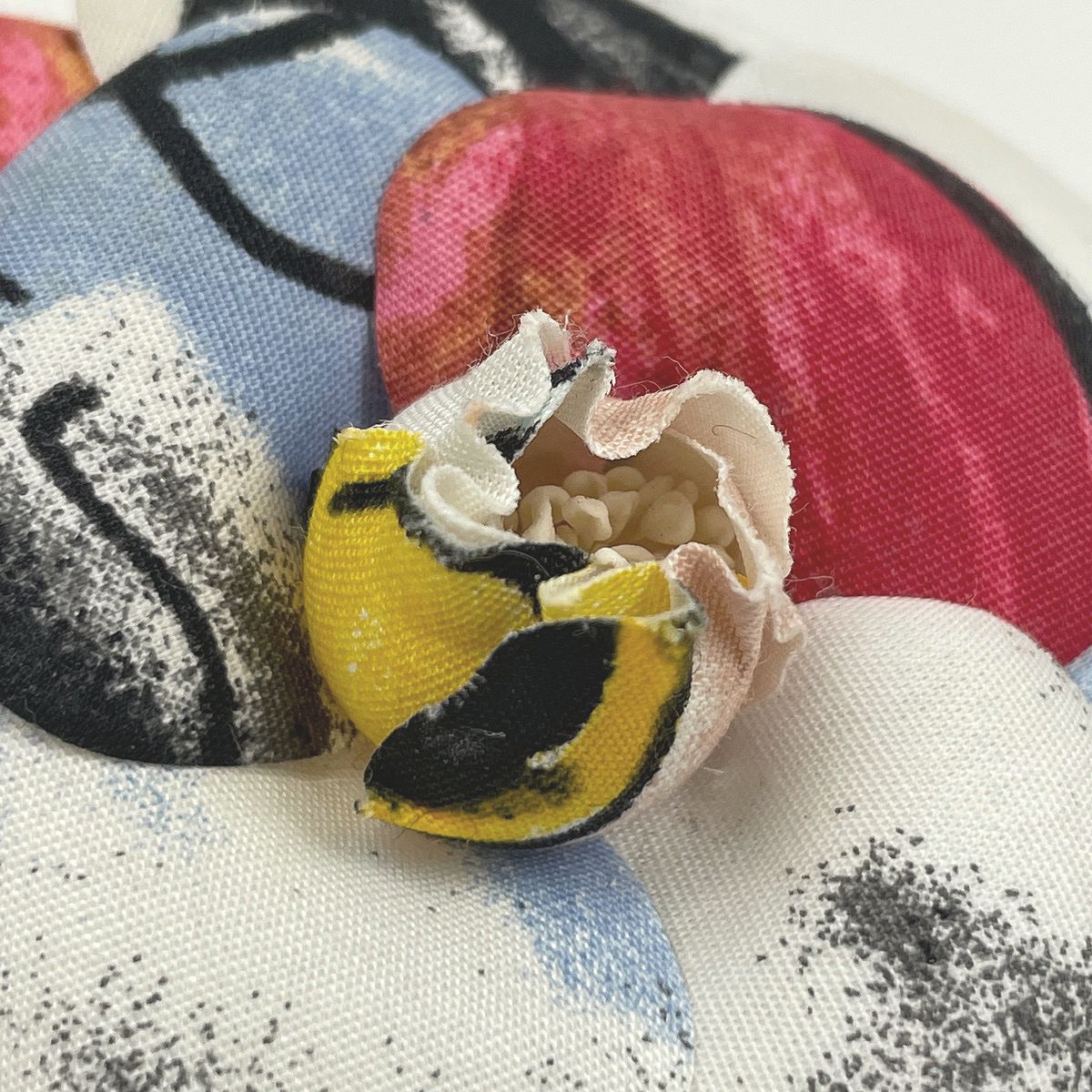 Chanel Camellia Corsage Flower Brooch Fabric White Multicolor — view 4