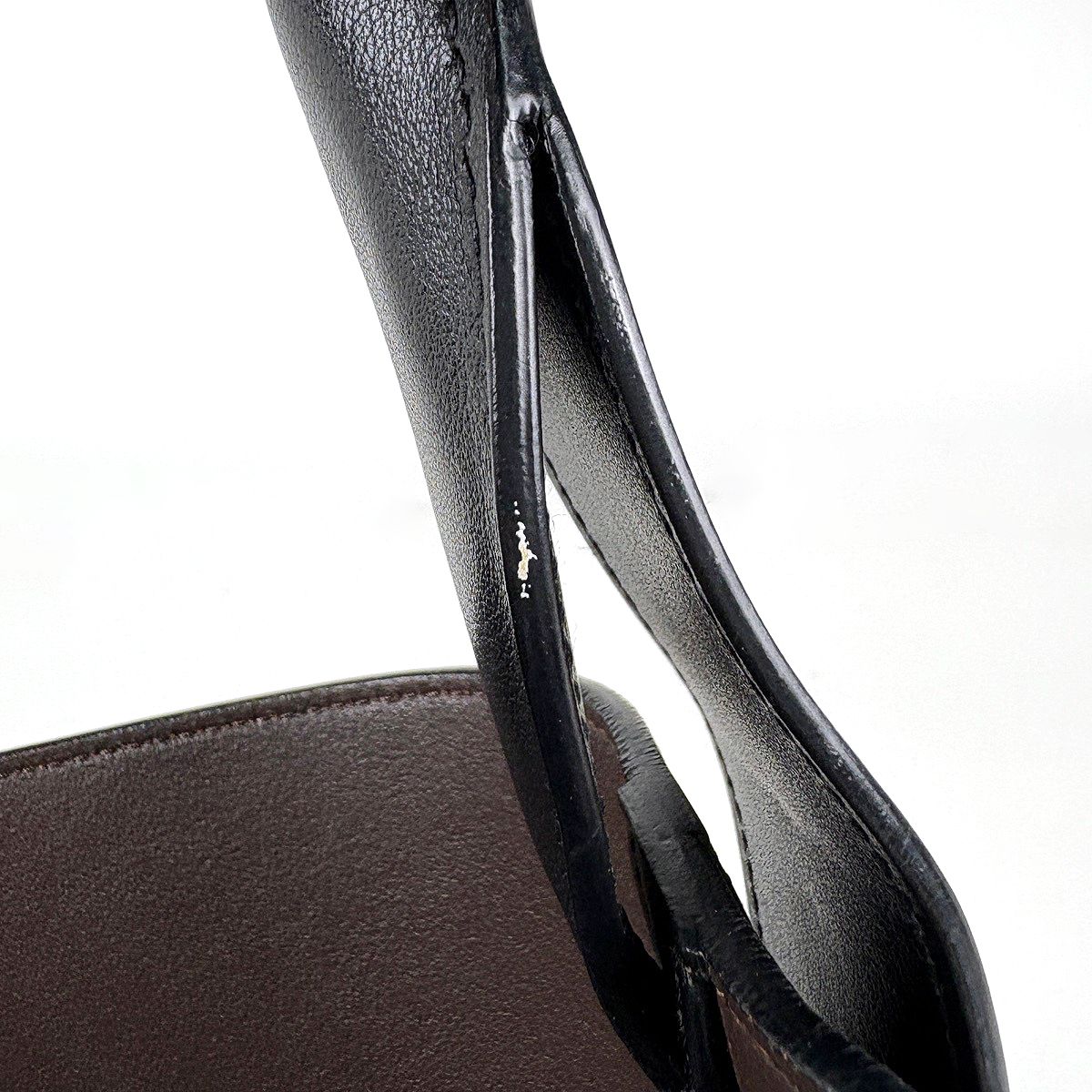 Prada Shoulder Bag Milan Leather Brown Black — view 4