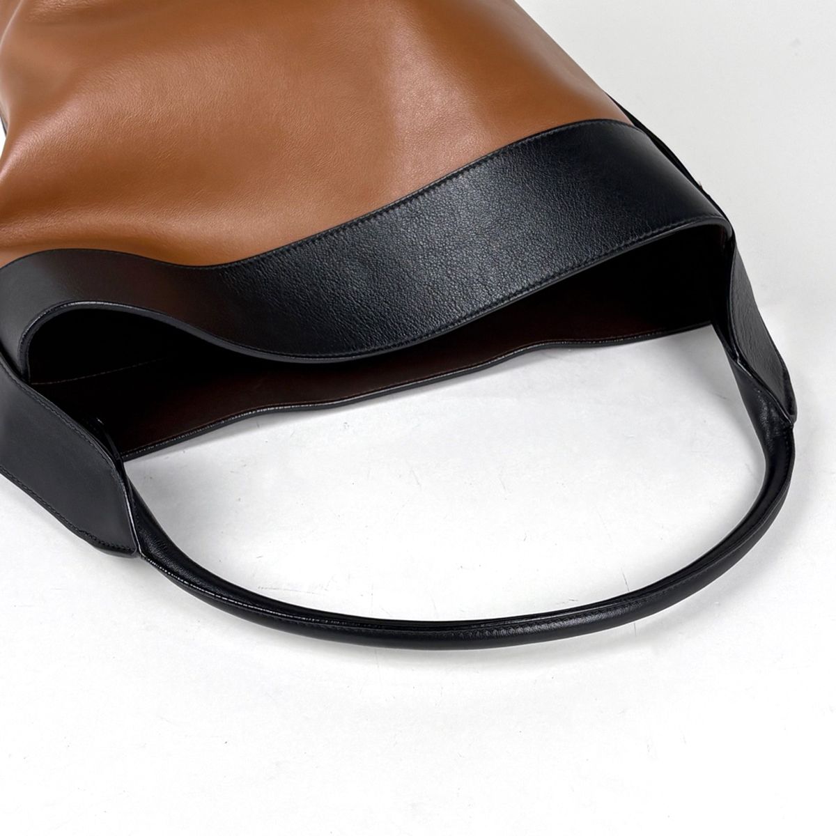 Prada Shoulder Bag Milan Leather Brown Black — view 5