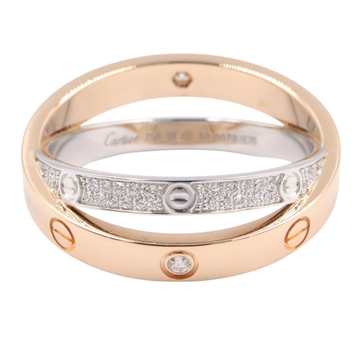 Cartier Ring Be Love Diamond 18k Pink Gold 18k White — view 2