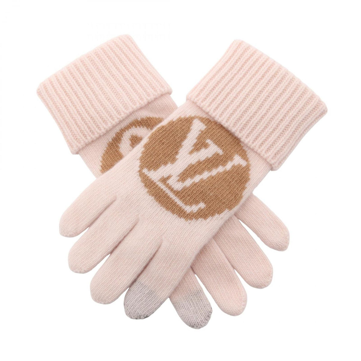 Louis Vuitton Gloves Maille LV Medallion Pink Wool