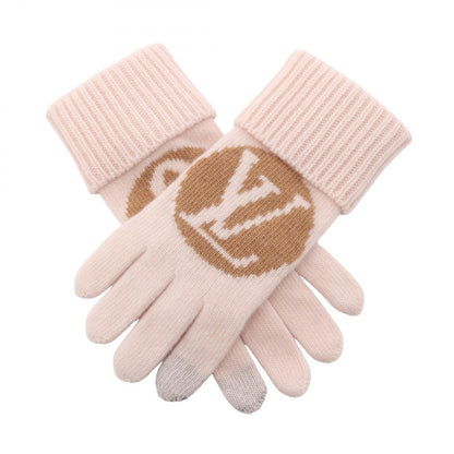 Louis Vuitton Gloves Maille LV Medallion Pink Wool