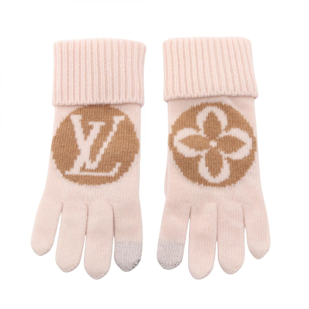 Louis Vuitton Gloves Maille LV Medallion Pink Wool — view 3