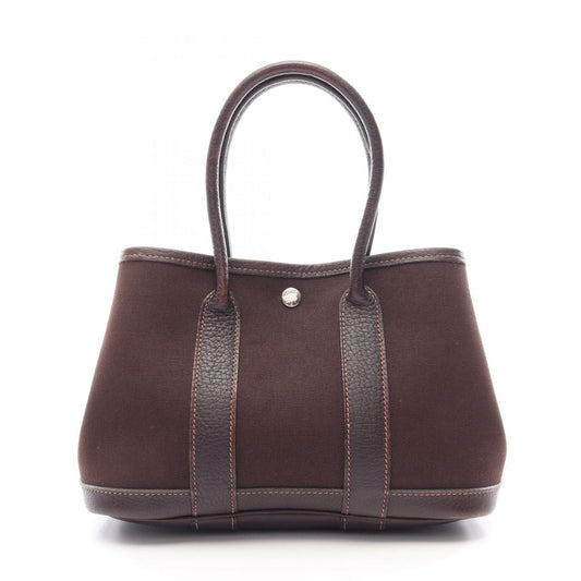Hermes Tote Bag Garden Party Ttpm Ebene Canvas Leather