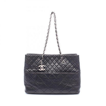 Chanel Tote Bag Quilted Black Lambskin Chain