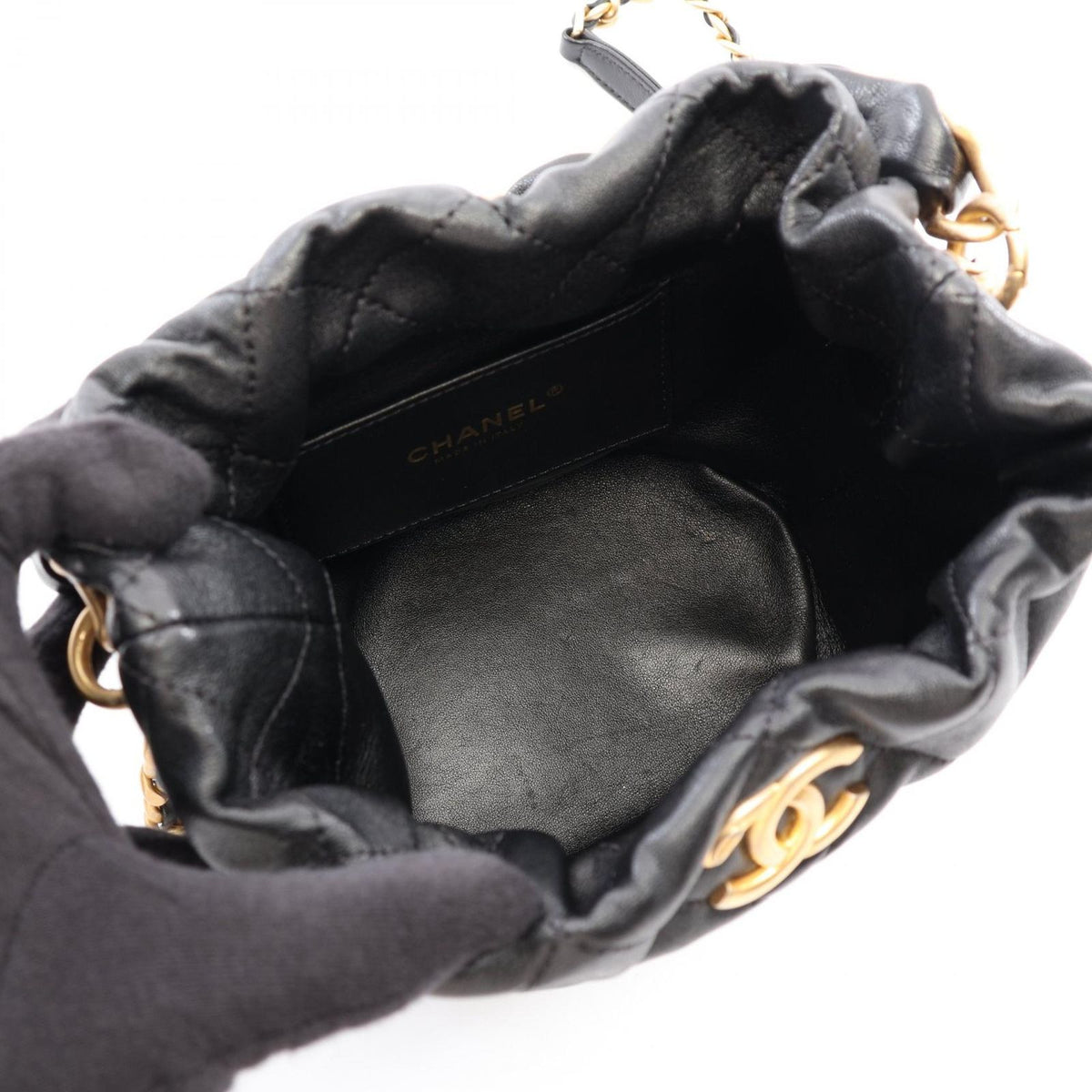 Chanel Shoulder Bag Quilted 2-Way Black Leather Chain — view 3