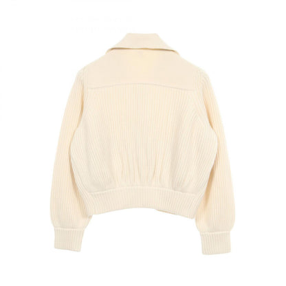 Hermes Sellier Buttons Zip Up Knit Wool Jacket — view 2