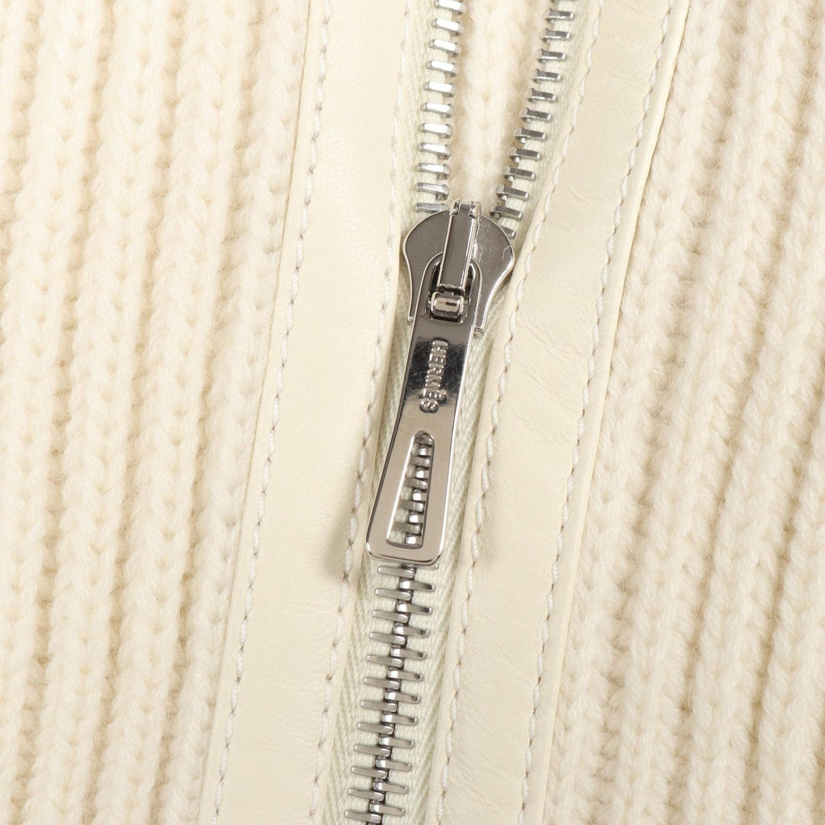 Hermes Sellier Buttons Zip Up Knit Wool Jacket — view 7